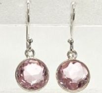 SS-F Pink Topaz Earrings