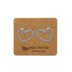 Studs - CZ Heart (Open)