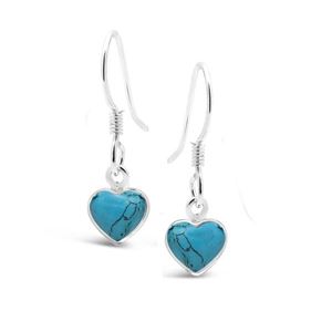 Heart Shaped 925 SS Turquoise Earring (10mm)