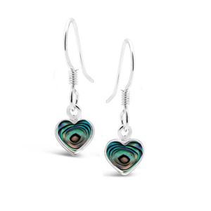 Heart Shaped 925 SS Paua Shell Earring (10mm)