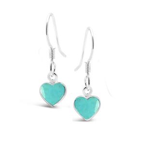 Heart Shaped 925 SS Kingman Turquoise Earring (10mm)