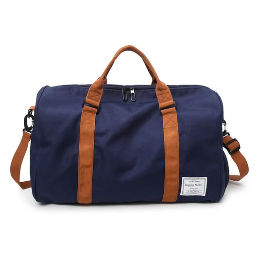 Navy Canvas Duffel-Shoulder Bag