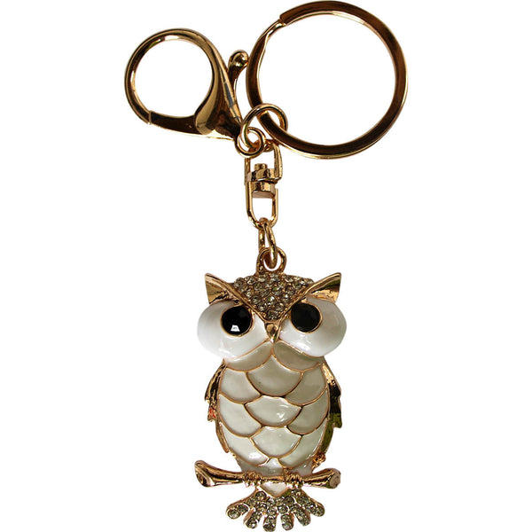 Bling Owl Keyring-White