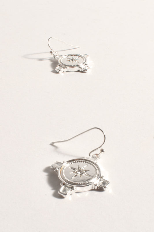 Diamante Star Charm Hook Earrings