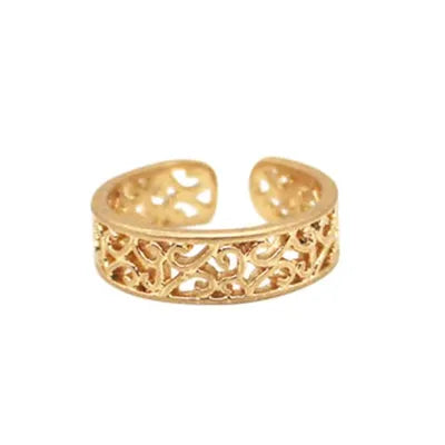 Ring - Brushed Filigree Brass - Gold