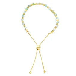 Semi-Precious Bead Slider Bracelet - Amazonite