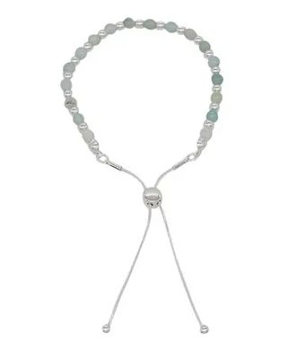 Semi-Precious Bead Slider Bracelet - Amazonite