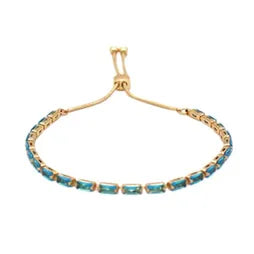 Stone Slider Bracelet - Aquamarine