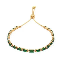 Stone Slider Bracelet - Emerald