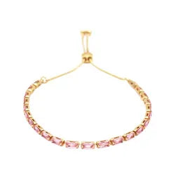 Stone Slider Bracelet - Pink