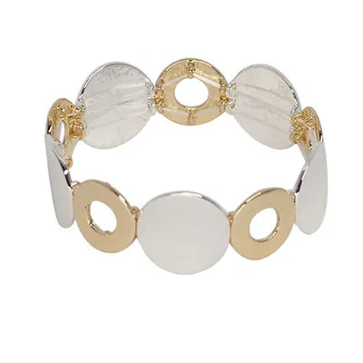 Stretch Bracelet - Disc (S) & Open Circle (G)