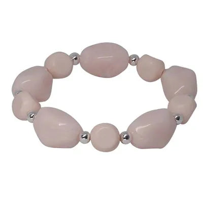 Resin Irregular Stretch Bracelet - Dusty Pink