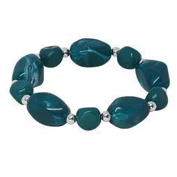Resin Irregular Stretch Bracelet - Emerald
