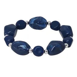 Resin Irregular Stretch Bracelet - Navy
