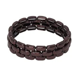 Tri-Layer Bead Stretch Bracelet - Chocolate