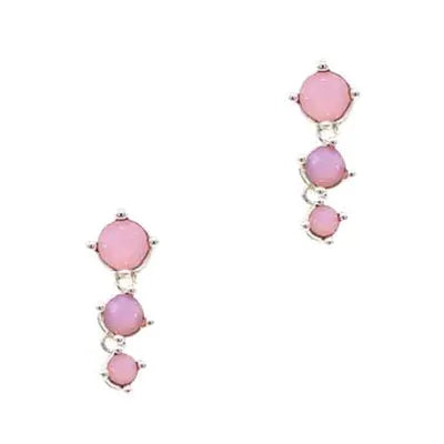 Crystal Studs - Trio Claw RND - Rose Opal (S)
