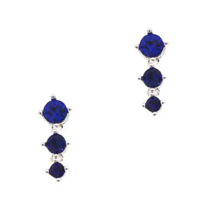 Crystal Studs - Trio Claw RND - Sapphire (S)