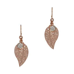 Filigree FW - Leaf w CZ Charm (RG)