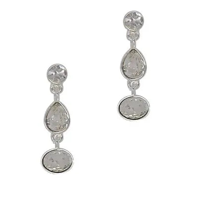 Crystal Studs - Tri Crystal - Clear (S)