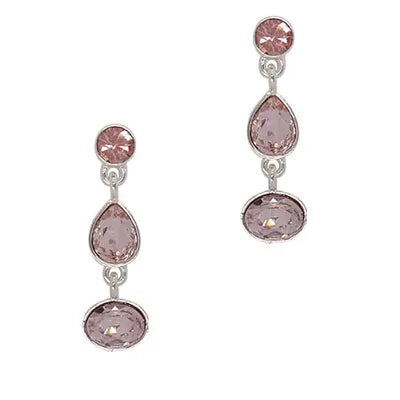 Crystal Studs - Tri Crystal - Pink (S)