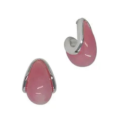 Resin Studs - (Marble Waterdrop) Rose Quartz Pink (S)