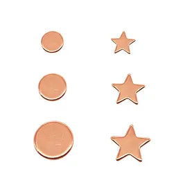 Metal Studs - Set of 3 (Rnd, Star) (RG)