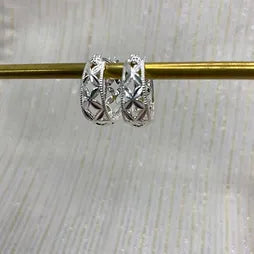 Hinged Hoops - Filigree Flower (S)