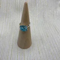 Ring - SQ Crystal Adjustable (S) - Aquamarine