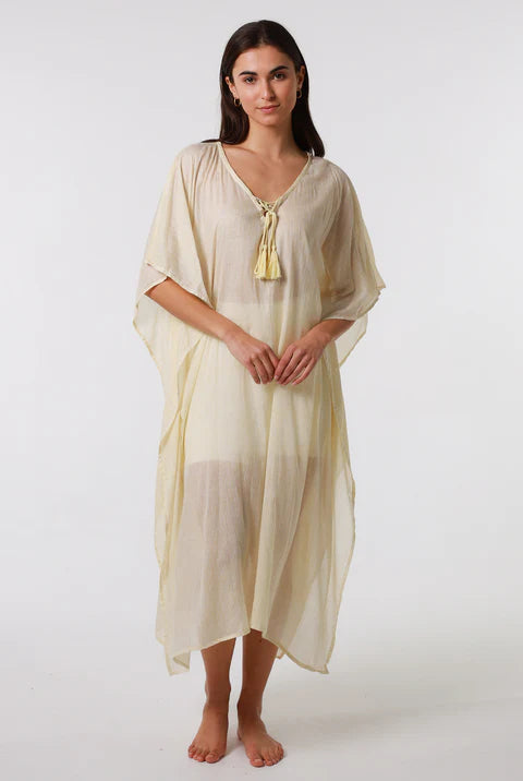 Beach Kaftan-Soft Yellow