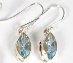 SS-F Blue Topaz Earrings