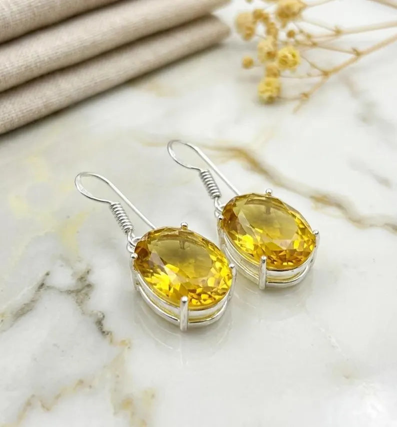 SS-F Citrine Earrings
