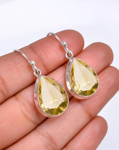SS-F Lemon Quartz Earrings