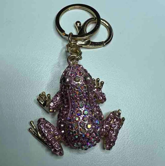 Bling Pink Frog Keyring