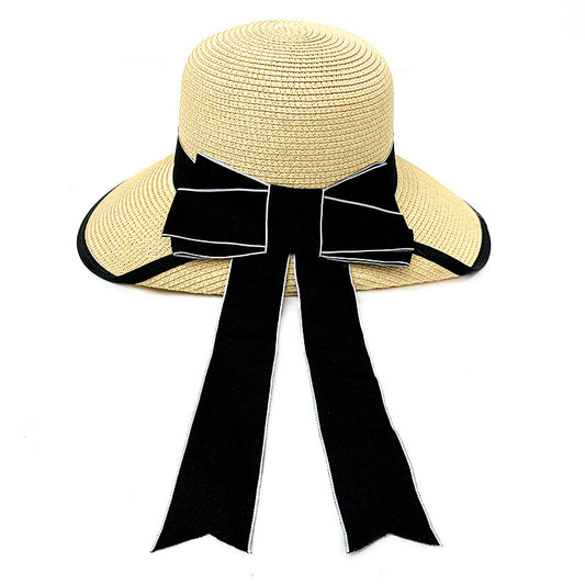 Off Collar Hat w Black Bow