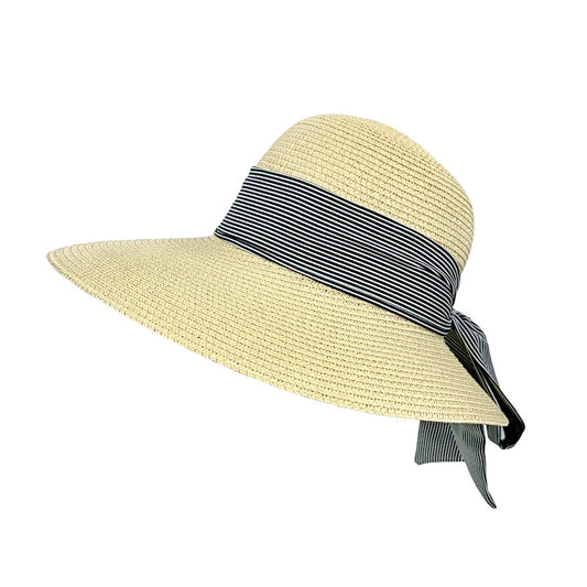 Sun Hat w Stripped Bow