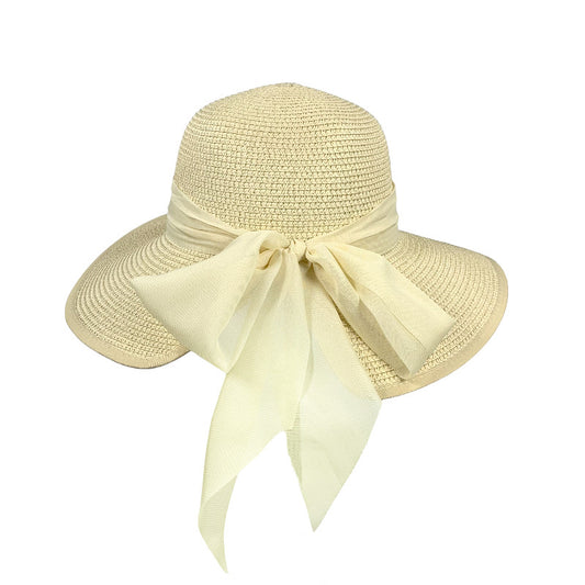 Off Collar Hat w Chiffon Ribbon