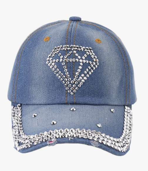 Rhinestone Denim Hat