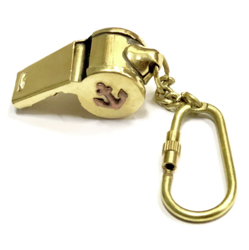 Brass & Copper Scout Whistle Keyring