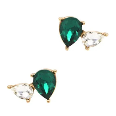 Crystal Studs - Double TD - Emerald Green (G)
