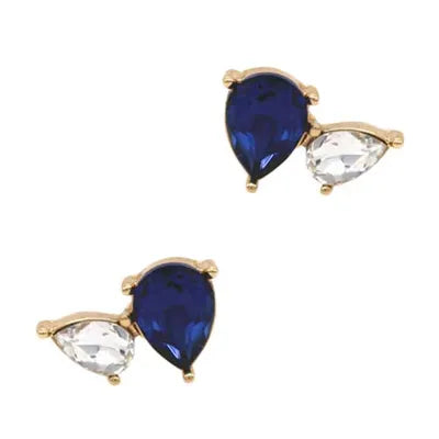 Crystal Studs - Double TD - Sapphire Blue (G)