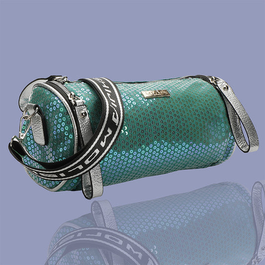 Sequin Barrel Bag