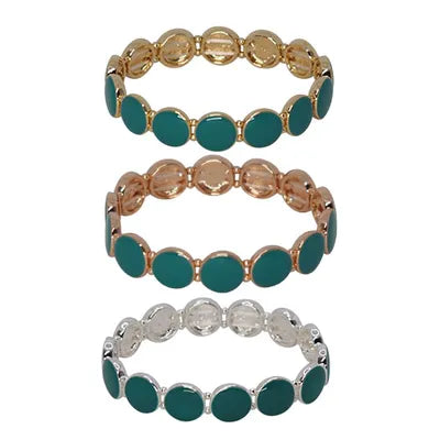 Stretch Bracelet - Enamel (Teal)