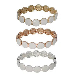 Stretch Bracelet - Enamel (White)