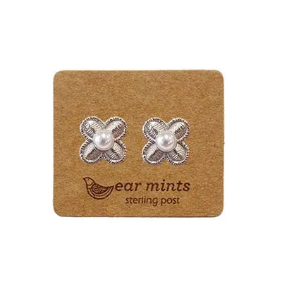 Metal Studs - Flower w Pearl