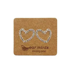 Studs - CZ Heart (Open)