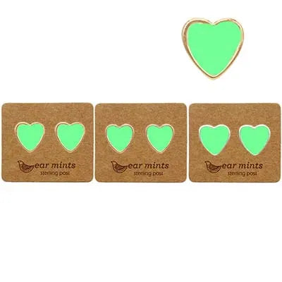 Enamel Studs (HRT) - Carnival Glass Green