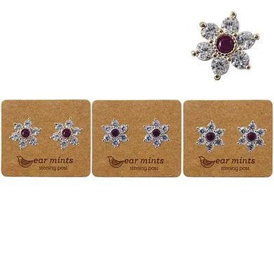 CZ Studs (Flower) - Green