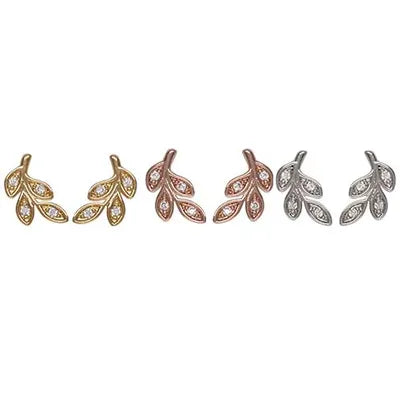 CZ Studs - Leaf