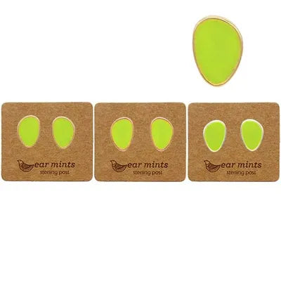 Enamel Studs (OVL IRR) - Lime