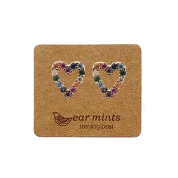 CZ Rainbow Heart Ear Mints